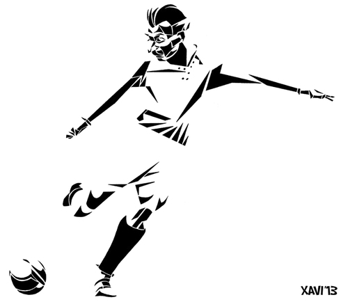 Cartoon: Matthias Sindelar (medium) by Xavi dibuixant tagged matthias,sindelar,football,austria,viena,wien