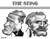 Cartoon: The Sting (small) by Xavi dibuixant tagged the,sting,robert,redford,paul,newman,cinema,film,hollywood,star,oscar