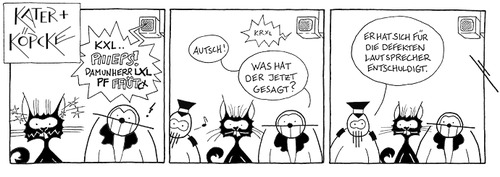 Cartoon: Kater u. Köpcke - KRXL! (medium) by badham tagged badham,hammel,kater,köpcke,deutsche,bahn