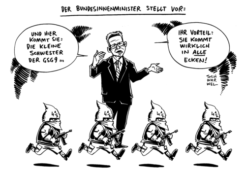 Cartoon: Bundespolizei GSG9 (medium) by Schwarwel tagged bundespolizei,gsg9,innenminister,planung,schwester,karikatur,schwarwel,bundespolizei,gsg9,innenminister,planung,schwester,karikatur,schwarwel