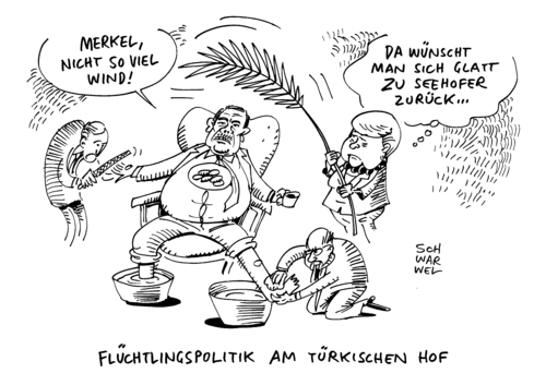 Cartoon: Flüchtlingskrise Türkei (medium) by Schwarwel tagged flüchtlingskrise,türkei,gipfel,eu,eutopäische,union,bittsteller,umworbenen,karikatur,schwarwel,flüchtlingskrise,türkei,gipfel,eu,eutopäische,union,bittsteller,umworbenen,karikatur,schwarwel