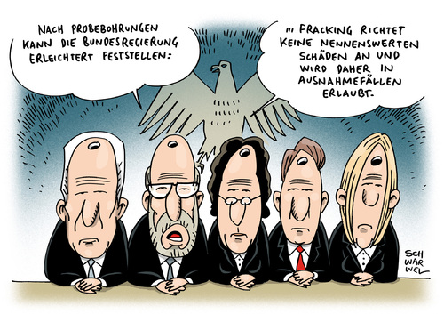 Cartoon: Fracking (medium) by Schwarwel tagged fracking,regierung,weicht,verbot,in,deutschland,auf,karikatur,schwarwel,fracking,regierung,weicht,verbot,in,deutschland,auf,karikatur,schwarwel