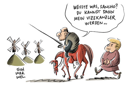 Cartoon: Schulz SPD Wahldesaster (medium) by Schwarwel tagged bundestagswahl,bundestagswahlkampf,wahlkampf,wahl,wahlen,wählen,wähler,angela,merkel,angie,martin,schulz,soziale,gerechtigkeit,tv,duell,politiker,politik,kanzlerin,kanzlerkandidat,kanzler,bundeskanzlerin,bundeskanzler,kandidat,spd,cdu,parteien,wahlplakat,fernsehen,bildung,rente,flüchtlinge,geflüchtete,flüchtlingskrise,karikatur,schwarwel,wir,schaffen,das,strategie,bundestagswahl,bundestagswahlkampf,wahlkampf,wahl,wahlen,wählen,wähler,angela,merkel,angie,martin,schulz,soziale,gerechtigkeit,tv,duell,politiker,politik,kanzlerin,kanzlerkandidat,kanzler,bundeskanzlerin,bundeskanzler,kandidat,spd,cdu,parteien,wahlplakat,fernsehen,bildung,rente,flüchtlinge,geflüchtete,flüchtlingskrise,karikatur,schwarwel,wir,schaffen,das,strategie