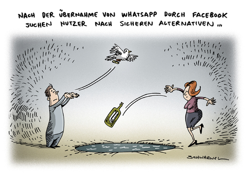 Cartoon: Whatsapp Übernahme Facebook (medium) by Schwarwel tagged ...