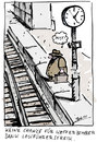 Cartoon: bahnstreik (small) by bob tagged deutsche,bahn,streik,db,lok,lokführer,koffer,kofferbomber,bombe,bob,hack