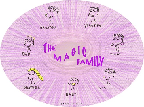 Cartoon: the magic family (medium) by meusikus tagged verzaubert,zauberhaft,wunderbar,familie,zauber