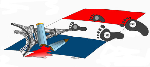 Cartoon: France Terror attack (medium) by Shahid Atiq tagged 0222
