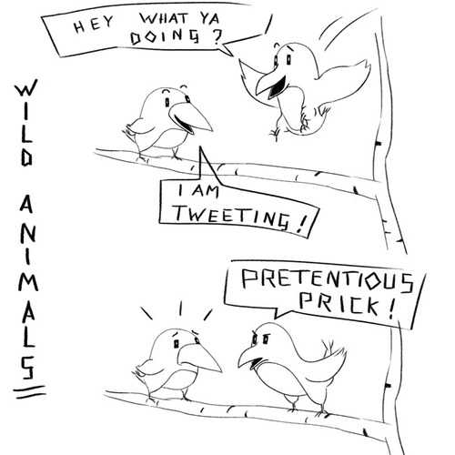 Cartoon: wild animals tweet (medium) by Bonville tagged tweet,animals,wild