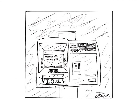 Cartoon: ATM (medium) by cartoonme1 tagged banks,atm,recession,bankruptcy,usa