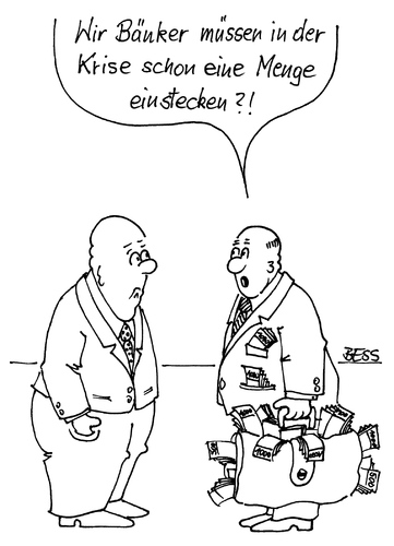 Cartoon: Eine Runde Mitleid... (medium) by besscartoon tagged bank,banken,krise,geld,männer,bess,besscartoon