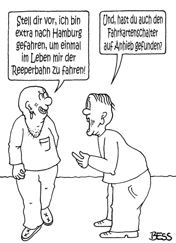 Cartoon: einmal im Leben (medium) by besscartoon tagged männer,hamburg,reeperbahn,bess,besscartoon