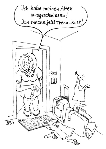 Cartoon: Trenn-Kost (medium) by besscartoon tagged frau,mann,paar,beziehung,ehe,scheidung,trennung,trennkost,bess,besscartoon