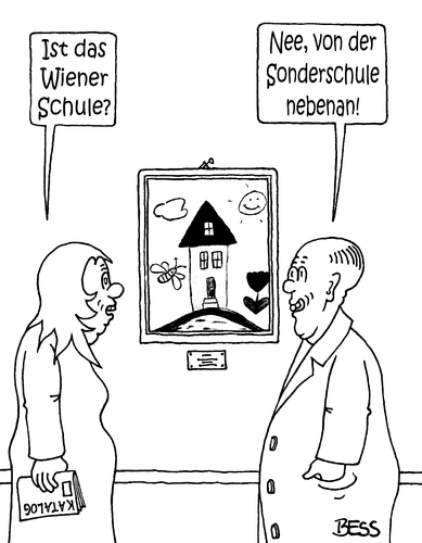 Cartoon: Wiener Schule (medium) by besscartoon tagged bess,sonderschule,schule,wiener,malerei,museum,art,bild,kunst,paar,frau,mann,besscartoon