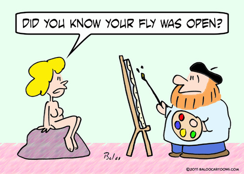 Cartoon: artist nude model fly open (medium) by rmay tagged artist,nude,model,fly,open