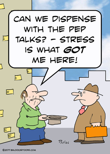 Cartoon: beggar stress pep talk (medium) by rmay tagged beggar,stress,pep,talk