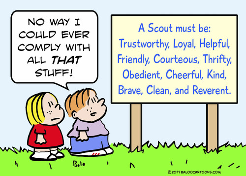 Cartoon: comply boy scouts (medium) by rmay tagged comply,boy,scouts