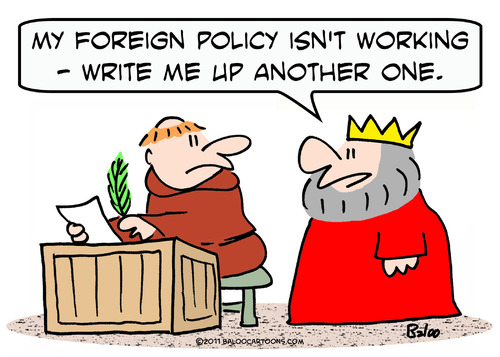 Cartoon: foreign policy monk king (medium) by rmay tagged foreign,policy,monk,king