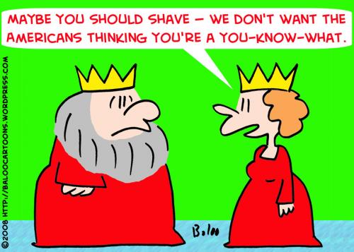 Cartoon: KING QUEEN SHAVE (medium) by rmay tagged king,queen,shave