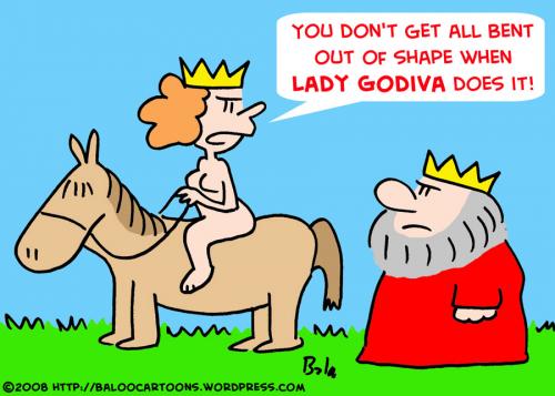 Cartoon: LADY GODIVA KING QUEEN (medium) by rmay tagged lady,godiva,king,queen