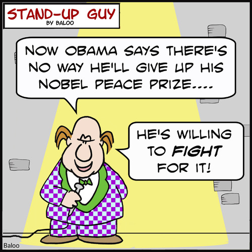 Cartoon: sug fightobama peace prize nobel (medium) by rmay tagged sug,fightobama,peace,prize,nobel