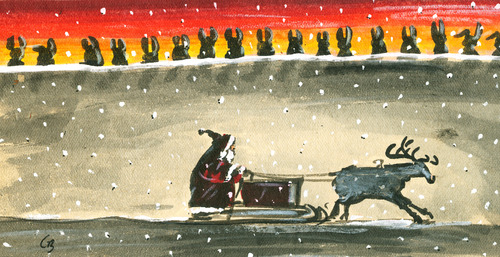 Cartoon: weihnachten (medium) by GB tagged fest,winter,christkind,claus,santa,christmas,weihnachten,ostern,weihnachten,ostern,christkind,winter,fest,weihnachtsmann,schlitten,rentiere