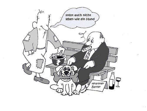 Cartoon: verarmter Banker (medium) by Retlaw tagged arm,und,reich