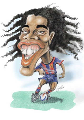 Cartoon: Ronaldinho (medium) by guillelorentzen tagged ronaldinho