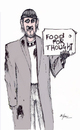 Cartoon: Food for thought (small) by optimystical tagged homeless,signs,vagabond,message