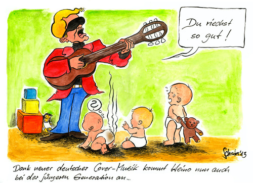 Cartoon: Germanys next Heino-Generation (medium) by Mario Schuster tagged karikatur,cartoon,mario,schuster,heino,ramstein