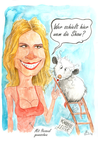 Cartoon: Heidi gegen Heidi (medium) by Mario Schuster tagged karikatur,cartoon,mario,schuster,heidi,klum
