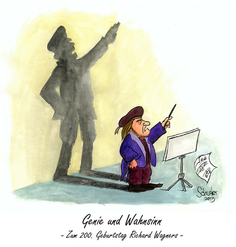 Cartoon: Richard Wagner (medium) by Mario Schuster tagged karikatur,cartoon,mario,schuster,richard,wagner