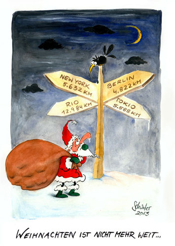 Cartoon: Weihnachten ist nicht mehr weit (medium) by Mario Schuster tagged karikatur,cartoon,mario,schuster,weihnachten,advent