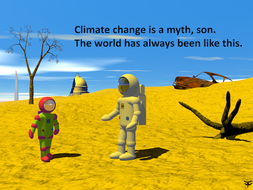 Cartoon: climate change is a myth (medium) by thalasso tagged climate,change,myth,washington,earth,environmant