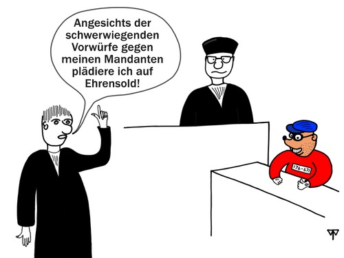Cartoon: Präzedenzfall (medium) by thalasso tagged wulff,bundespräsident,präsidentschaft,politik,rücktritt,ehrensold,präzedenzfall,vorbild