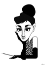 Cartoon: Audrey Hepburn (small) by Valbuena tagged karikatur audrey hepburn caricature illustration art followme like
