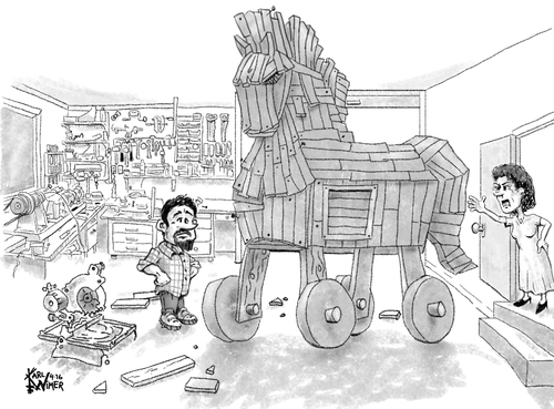 Caption Contest Trojan Horse Von Karlwimer Medien Kultur Cartoon Toonpool