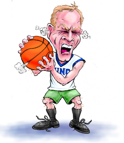 Cartoon: Dick Monfort Basketball Steam (medium) by karlwimer tagged anger,fan,sports,basketball