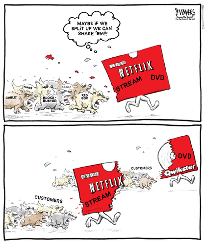 Cartoon: Netflix Split (medium) by karlwimer tagged netflix,business,us