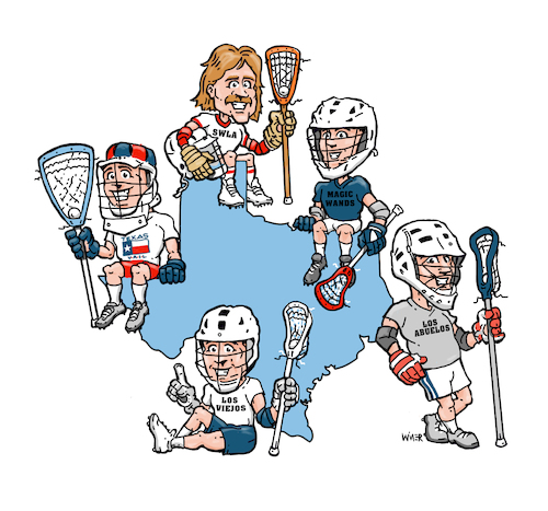 Cartoon: Team Texas Cartoon Art (medium) by karlwimer tagged sports,cartoon,texas,lacrosse,karl,wimer