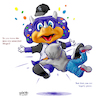 Cartoon: Dinger Mascot Blown Up (small) by karlwimer tagged colorado,rockies,baseball,mlb,dinger,mascot,sports,cartoon,tackle