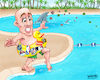 Cartoon: Dipping a toe in uncharted water (small) by karlwimer tagged covid,coronavirus,sports,usa,pool,shark,toe