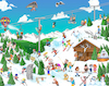 Cartoon: Holiday Ski Mountain Cartoon (small) by karlwimer tagged cartoon,snow,sports,ski,skiing,snowboard,snowboarding,holiday,rankin,bass,nudist,santa,claus,shot,apres,karl,wimer,christmas