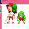 Cartoon: Meloneers vs Melon Ears (small) by karlwimer tagged sports,cartoon,watermelon,softball,high,school,meloneers,mascots