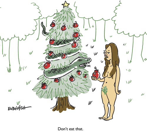 Cartoon: Happy Holidays! (medium) by Evan4sh tagged holidays,december,tree,snake,eve