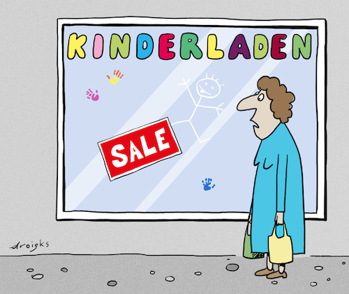 Cartoon: Ausverkauf im Kinderladen (medium) by droigks tagged ausverkauf,wsv,ssv,winterschlussverkauf,sommerschlussverkauf,sale,rabatt,prozente,nachlass,gesenkte,ware,kinderladen,ladenhüter,ausverkauf,wsv,ssv,winterschlussverkauf,sommerschlussverkauf,sale,rabatt,prozente,nachlass,gesenkte,ware,kinderladen,ladenhüter