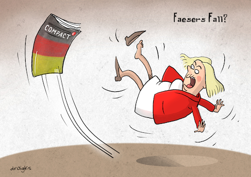 Cartoon: Compact Verbot (medium) by droigks tagged meinungsfreiheit,pressefreiheit,grundgesetz,vereinsrecht,presse,medien,bundesinnenministerium,faeser,meinungsfreiheit,pressefreiheit,grundgesetz,vereinsrecht,presse,medien,bundesinnenministerium,faeser