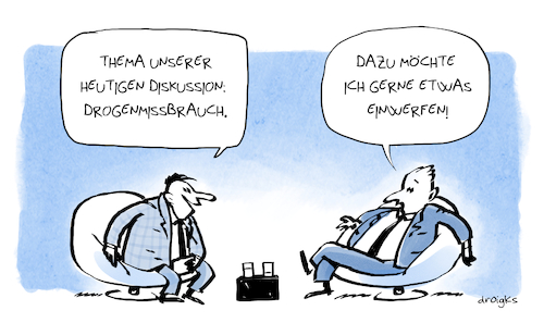 Cartoon: Drogenmissbrauch (medium) by droigks tagged drogen,drogenmissbrauch,sucht,talkshow,diskussion,suchterkrankung,psychotrope,substanz,abhängigkeit,einwerfen,konsumieren,halluzinogene,suchtmittel,droigks,cannabis,arzneimittel,psychopharmaka,psychoaktiv,cannabinoide,drogen,drogenmissbrauch,sucht,talkshow,diskussion,suchterkrankung,psychotrope,substanz,abhängigkeit,einwerfen,konsumieren,halluzinogene,suchtmittel,droigks,cannabis,arzneimittel,psychopharmaka,psychoaktiv,cannabinoide