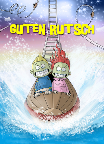 Guten Rutsch von droigks | Religion Cartoon | TOONPOOL