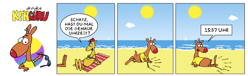 Cartoon: KenGuru digitale Sonnenuhr (medium) by droigks tagged meer,intelligent,flexibel,sonnenuhr,uhrzeit,droigks,sonnenbad,urlaub,strand,känguru,strand,urlaub,sonnenbad,droigks,uhrzeit,sonnenuhr,flexibel,intelligent,meer