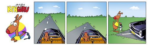 Cartoon: KenGuru Fluchtpunkt (medium) by droigks tagged droigks,strasse,auto,fluchtpunkt,horizont,känguru,horizont,fluchtpunkt,auto,strasse,droigks